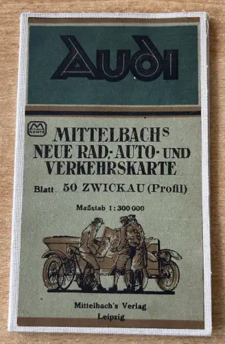Audi Verkehrskarte Mittelbach Rad Auto Blatt 50 Zwickau um 1920