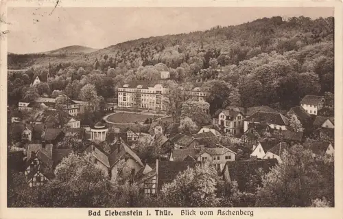 Blick vom Aschenberg Bad Liebenstein Thüringen Postkarte AK 1926