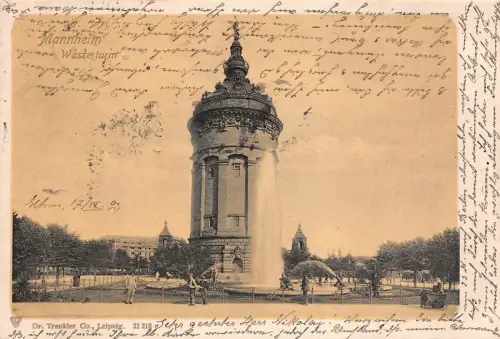 Mannheim Wasserturm Baden-Württemberg Postkarte AK 1903