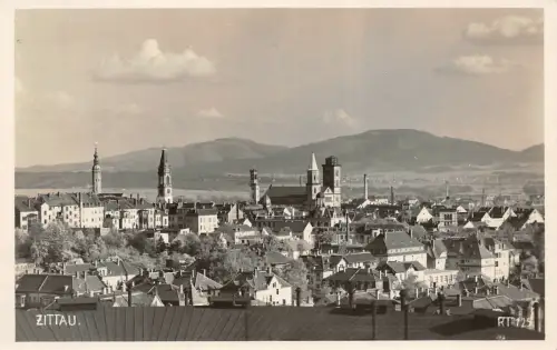 Stadtansicht von Zittau Sachsen Postkarte AK 1934