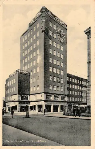 Gera Hochhaus-Handelshof Stadtbank Stadtsparkasse AK 1943