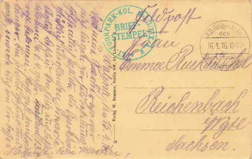 Stehen gebliebene Kamine abgebrannter Häuser Brest-Litowsk Russland AK 1916