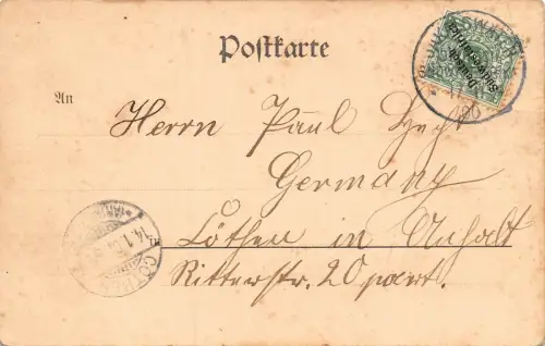 DSWA Deutsch-Südwest-Afrika AK Bahnstrecke gelaufen JAKALSWATER 1901