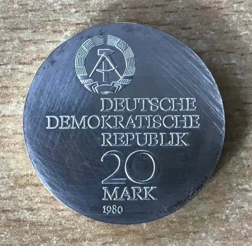 DDR 20 Mark 1980 Ernst Abbe Silber