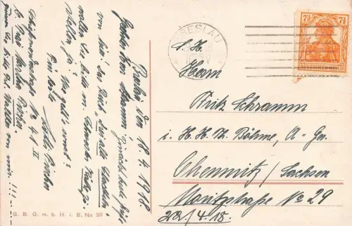 Breslau Dombrücke Postkarte 1918