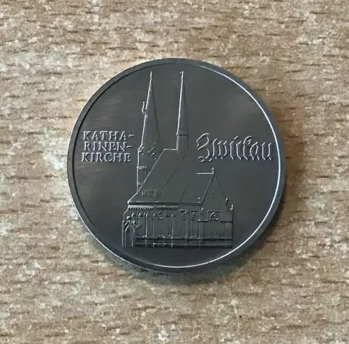 DDR 5 Mark 1989 Katharinen Kirche Zwickau Münze