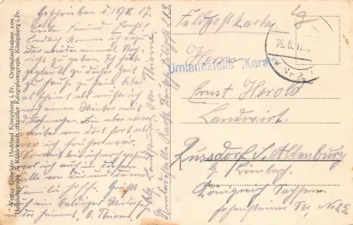 Vom östlichen Kriegsschauplatz Mitau Poststr. Lazarett Postgeb. Feldpost AK 1917