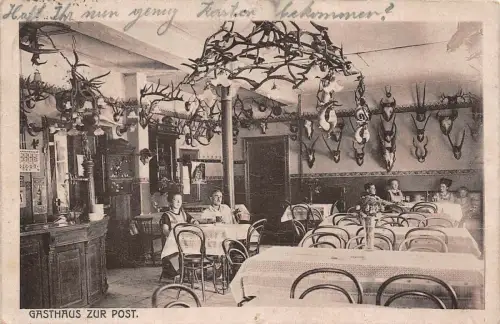 Gasthaus Zur Post Vogelsgrün bei Auerbach Vogtland Postkarte