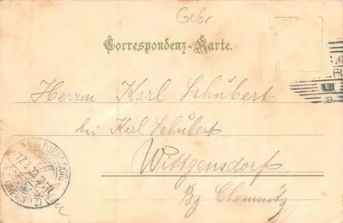 Eger Banket-Saal Postkarte AK 1902