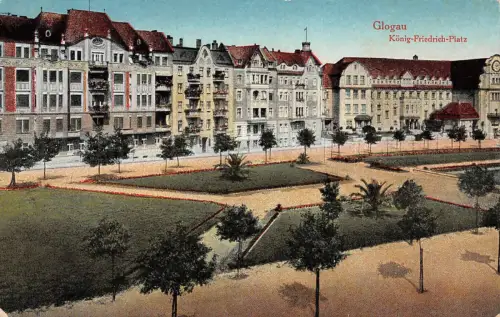 Glogau Głogów Schlesien König - Friedrich Platz Postkarte 1932