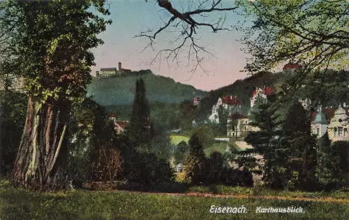 Karthausblick Eisenach Thüringen Postkarte AK