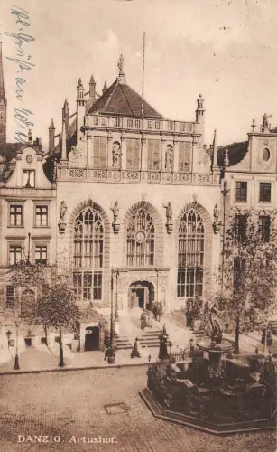 Danzig Artushof Postkarte 1919