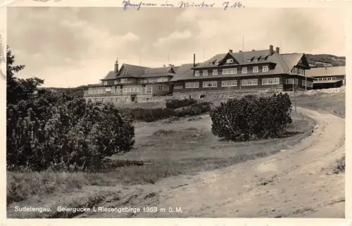 Geierguck im Riesengebirge Sudetengau Sudetenland Postkarte AK 1940