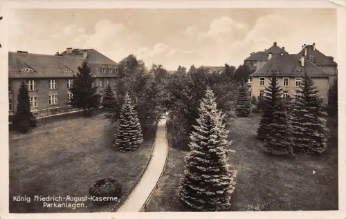 König Friedrich-August-Kaserne Parkanlagen Postkarte AK 1939