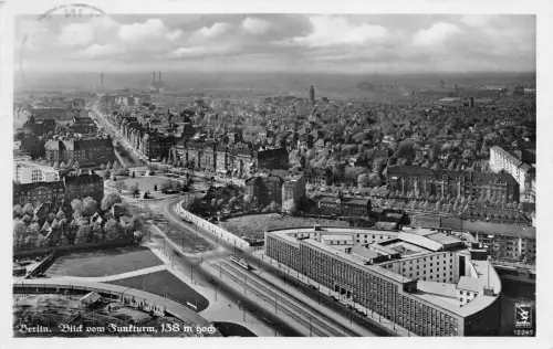 Berlin Blick vom Funkturm 138m hoch Postkarte 1936