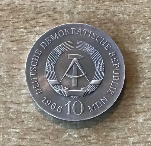 DDR 10 Mark 1966 Karl Friedrich Schinkel Silber