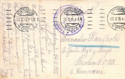 Königsberg i. Pr. Hafen Hundegatt Feldpost AK 1915