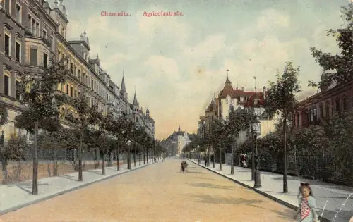 Chemnitz Agricolastraße Postkarte AK 1909