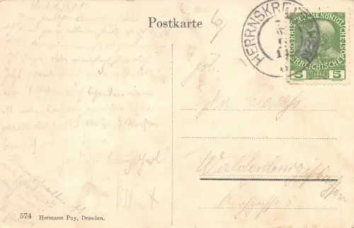 Ansicht Böhm. Schweiz Edmundsklamm Der breite Stein Postkarte AK