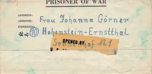 POW Kriegsgefangenschaft Brief USA 2wk US Army in France