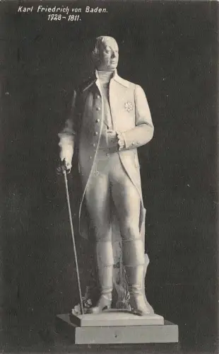 Statue von Karl Friedrich von Baden Patriotika Postkarte AK 1908