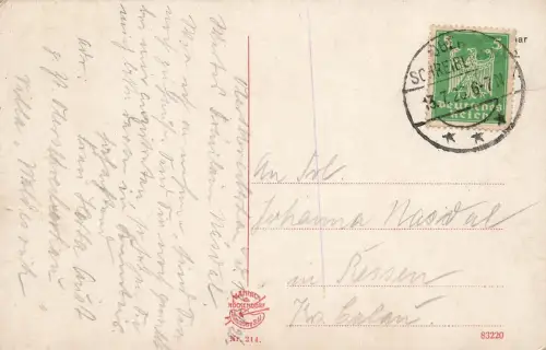 Partie Lenzheim mit Riesengebirgskamm Schreiberhau Schlesien Postkarte AK 1926