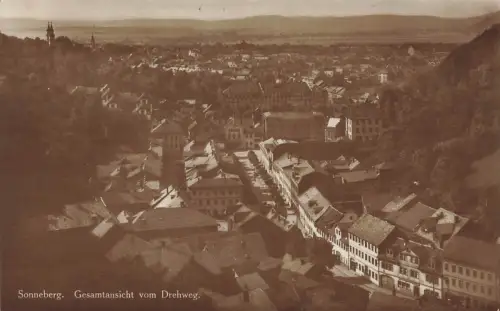 Gesamtansicht vom Drehweg Sonneberg Thüringen Postkarte AK 1928