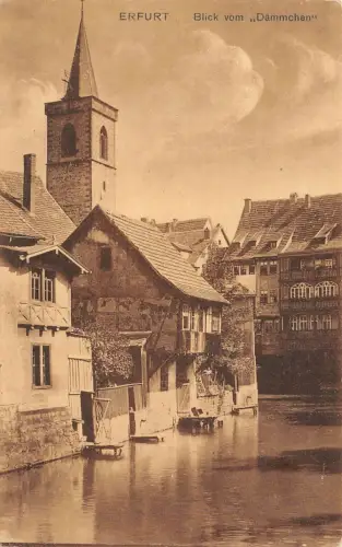 Erfurt Blick vom "Dämmchen" Postkarte AK