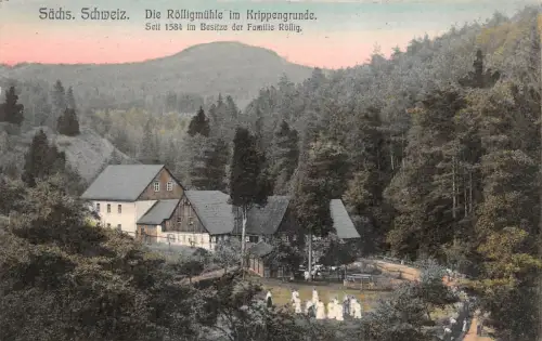 Die Rölligmühle im Krippengrund Sächsische Schweiz Sachsen AK 1912