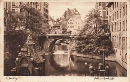 Ansicht Ellerntorsbrücke in Hamburg Postkarte AK 1929