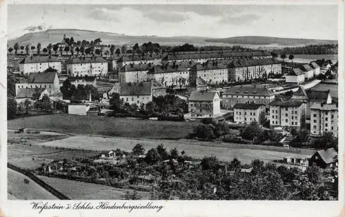 Hindenburgsiedlung Weißsstein Schlesien Postkarte AK 1942