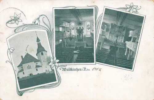 Waldkirchen i. V. Kirche Postkarte AK