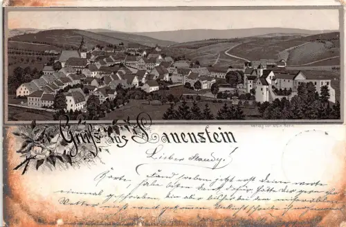 Lauenstein Altenberg Litho Postkarte 1900
