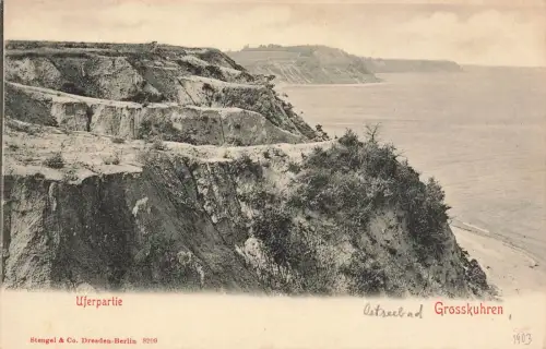 Uferpartie Ostseebad Grosskuhren Ostpreussen Postkarte AK 1903