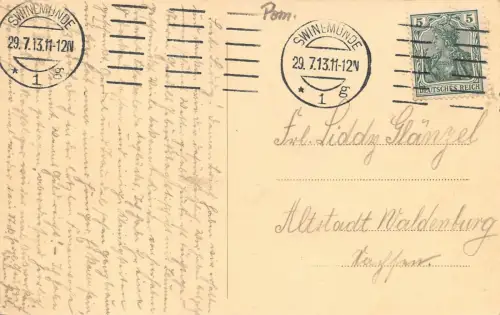 Ostseebad Swinemünde Blick auf Kurhaus und Strand AK 1913