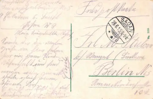 AK Sagan Schlesien Kaiser Wilhelm - Brücke Postkarte 1915