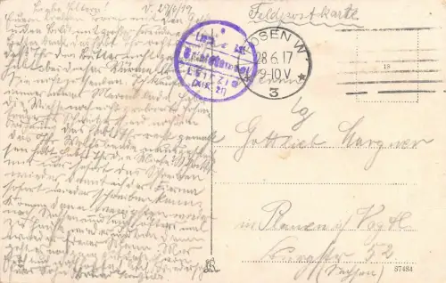 Posen Alter Markt mit Hauptwache Feldpostkarte 1917