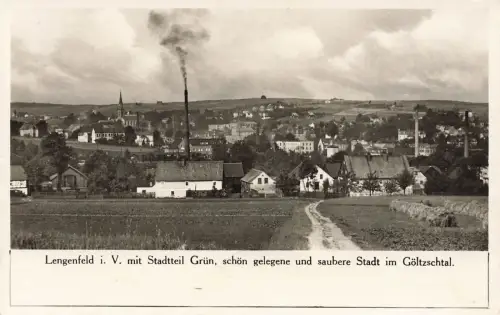 AK Lengenfeld Stadtansicht Kirche Vogtland Sachsen ungelaufen Postkarte