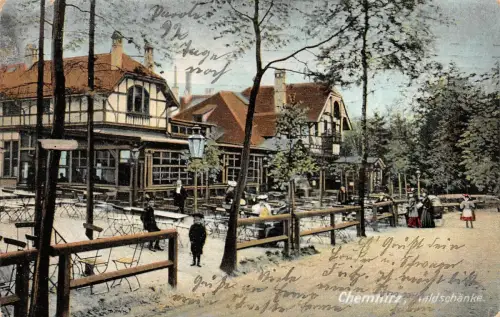Chemnitz Sachsen Restaurat Waldschänke AK 1910