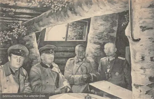 Befehlsunterstand mit Offiziere 1 1/2 m unter der Erde Patriotika Postkarte AK