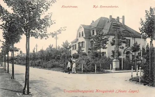 Truppenübungsplatz Königsbrück Neues Lager Hauptstr. Kgl. Kommandantur AK 1917