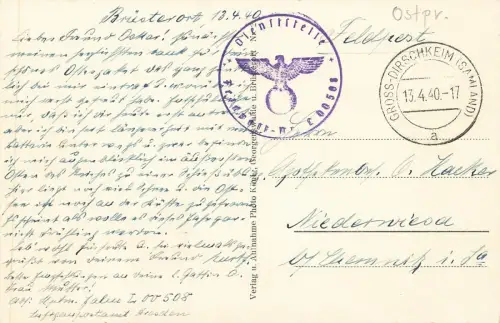 Leuchtturm Flakartillerie-Schiessplatz-Brüsterort Ostpreussen Postkarte AK 1940