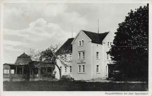 Gasthof Bergschlößchen bei Bad Oppelsdorf Schlesien Postkarte AK 1941