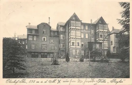 Oberhof Thr. 825 m ü. d. M. Villa "Reyher" Sport- und Logierh. Postkarte AK 1937
