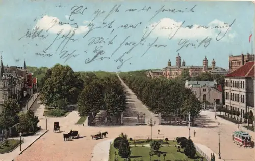 Herrenhäuser Allee in Hannover Niedersachsen Postkarte AK 1914
