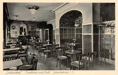 Grossenhain Sachsen Konditorei Cafe Sachsenhof Postkarte