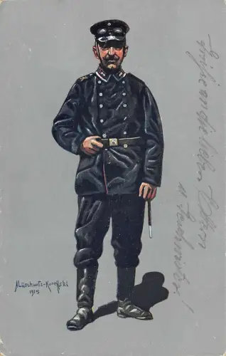 Unteroffizier des Kraftfahr-Bataillons Rotkreuz Patriotika Postkarte AK 1916