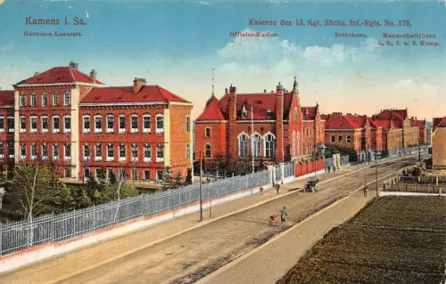 Kamenz Sachsen Kaserne 13.Sächs.Inft. Regiment Nr. 173 Postkarte 1915