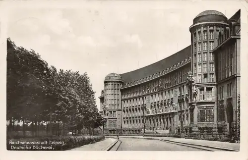 Reichsmessestadt Leipzig Deutsche Bücherei Feldpostkarte AK 1940