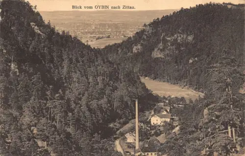 Blick vom Oybin nach Zittau Postkarte AK 1913